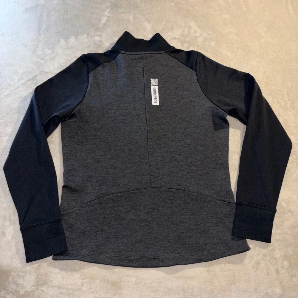 Nike Golf Womens Dri-FIT 1/2 Zip Pullover Grey Black Conqueror HealthEquity L